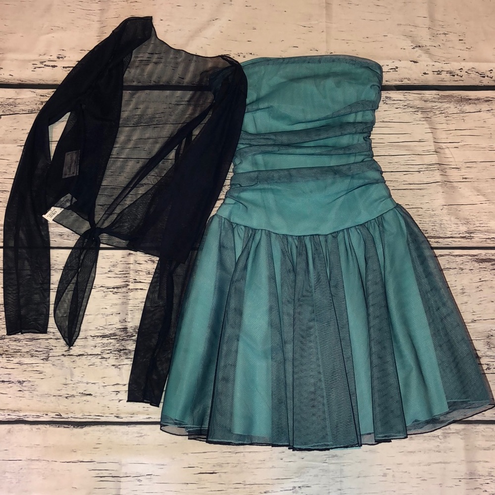 CW Designs Blue Dress with Wrap